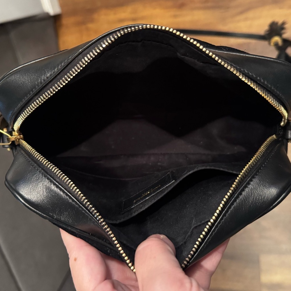 Yves Saint Laurent Black Suede Lou Crossbody Camera Bag - Picture 10 of 13